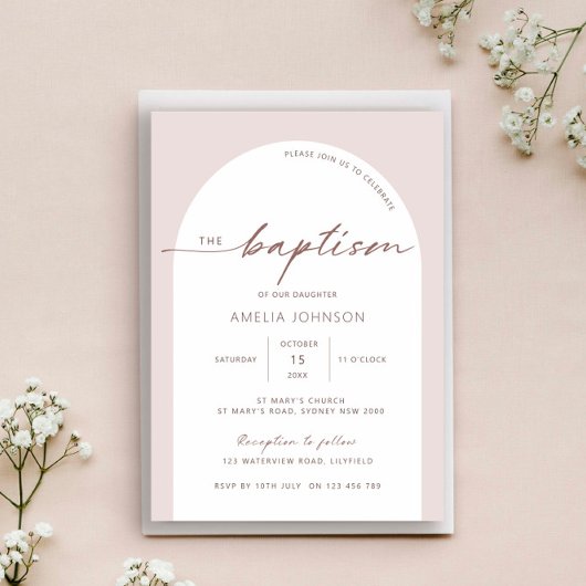 Moderne en minimalistische baptisme kaart