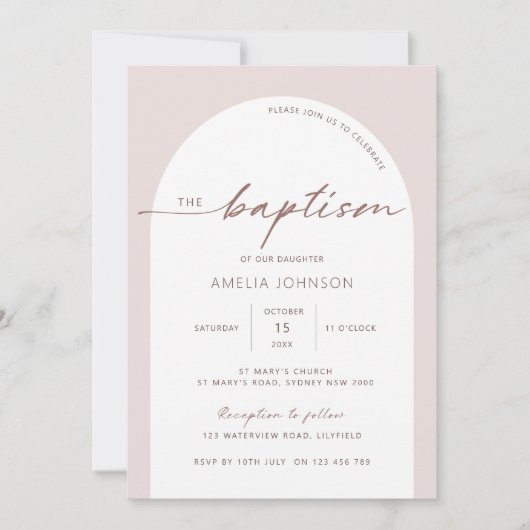 Moderne en minimalistische baptisme kaart (Voorkant)