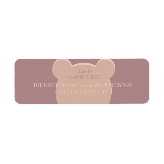 Moderne en minimalistische Beer Baby Shower Etiket (Voorkant)