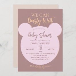Moderne en minimalistische Beer Baby Shower Kaart