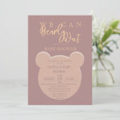 Moderne en minimalistische Beer Baby Shower Kaart (Staand voorkant)