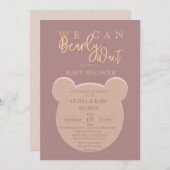 Moderne en minimalistische Beer Baby Shower Kaart (Voorkant / Achterkant)