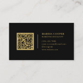 Moderne en minimalistische Black and Gold Professi Visitekaartje (Achterkant)