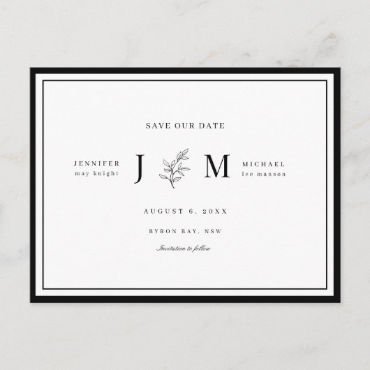 Moderne en minimalistische bladeren, met uitzonder briefkaart (Voorkant)