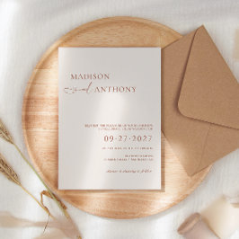 Moderne en minimalistische Boho Terracotta Wedding Kaart