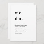 Moderne en minimalistische bruiloft voor typografi kaart (Voorkant / Achterkant)