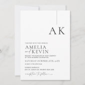 Moderne en minimalistische bruiloft voor typografi kaart (Voorkant)