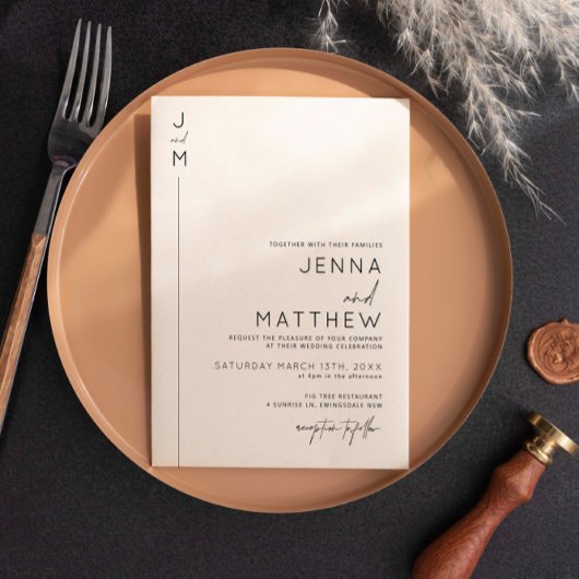 Moderne en minimalistische bruiloft voor typografi kaart