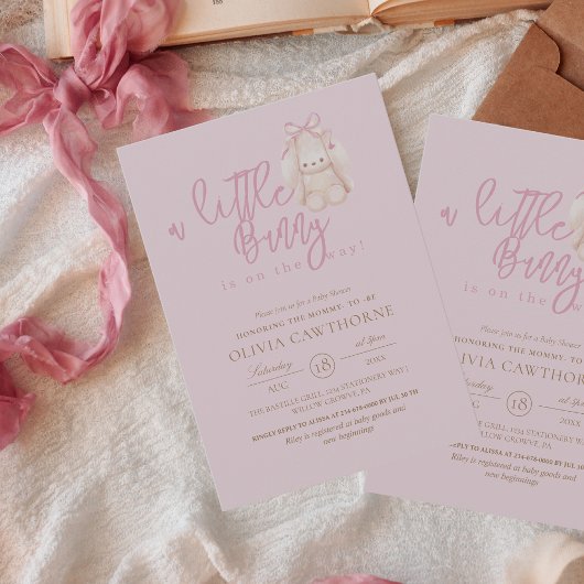 Moderne en minimalistische Bunny Baby Shower Kaart