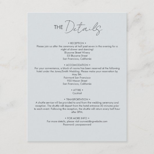 Moderne en minimalistische details Kaart (Voorkant)