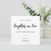 Moderne en minimalistische dochter in de wet Moede Kaart (Staand voorkant)