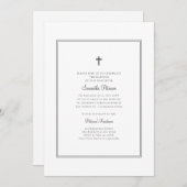 Moderne en minimalistische doopuitnodiging kaart (Voorkant / Achterkant)