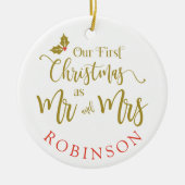 Moderne en minimalistische feestdagen keramisch ornament (Voorkant)