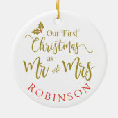 Moderne en minimalistische feestdagen keramisch ornament (Achterkant)