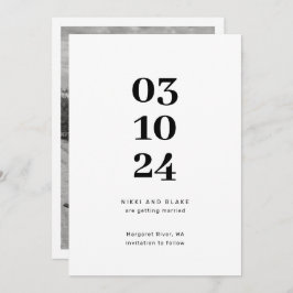 Moderne en minimalistische foto save the date kaart