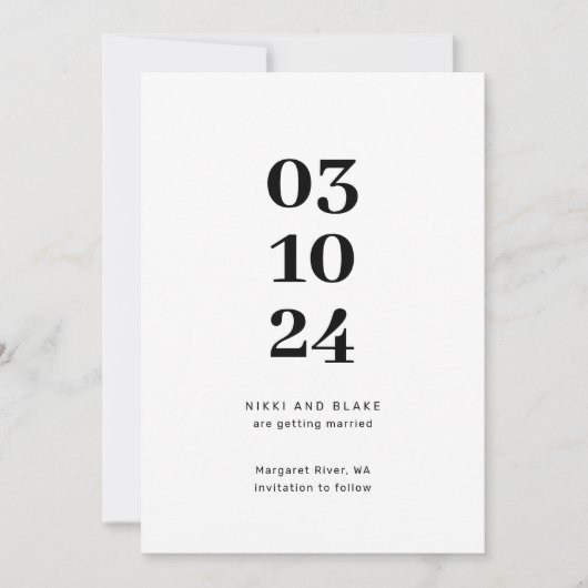 Moderne en minimalistische foto slaat de datum op kaart (Voorkant)