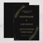 Moderne en minimalistische huwelijksuitnodiging kaart (Voorkant / Achterkant)