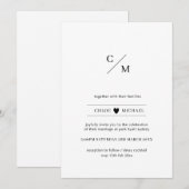 Moderne en minimalistische initialen houden van ha kaart (Voorkant / Achterkant)