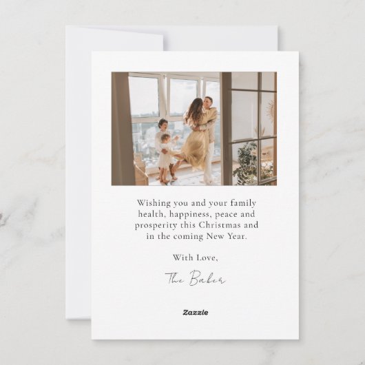 Moderne en Minimalistische Kerst Platte Kerstkaart (Achterkant)