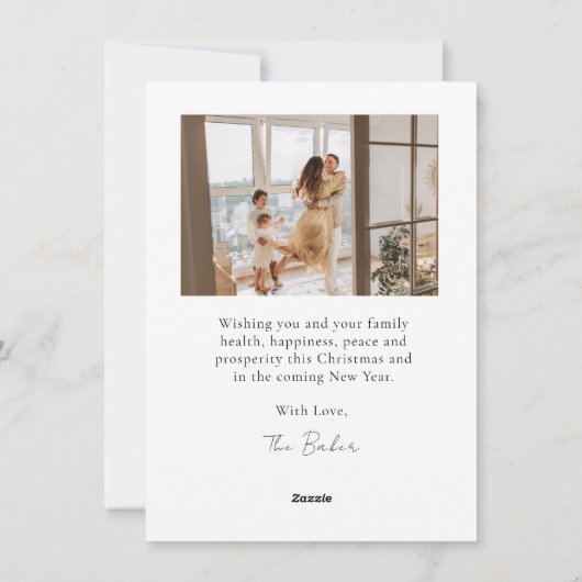 Moderne en minimalistische kerstkaart (Achterkant)