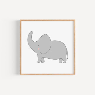 Moderne en Minimalistische Olifantenthema Kinderka Poster