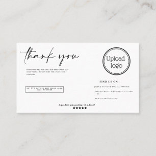 Moderne en minimalistische paarse dank u visitekaartje