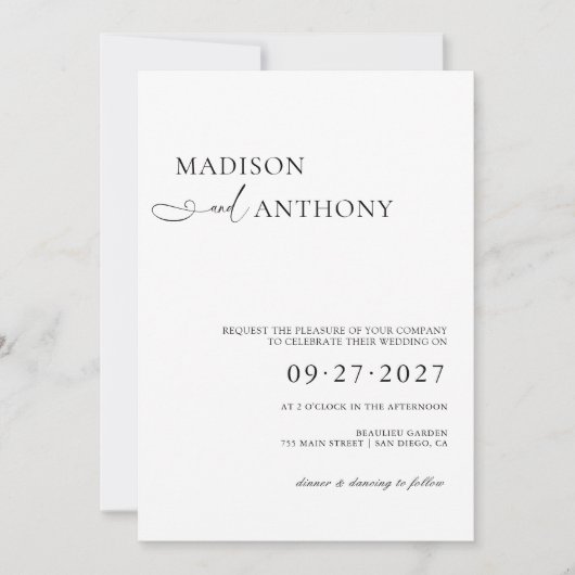 Moderne en minimalistische QR-code - bruiloft met Kaart (Voorkant)