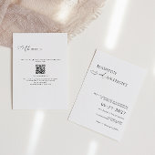 Moderne en minimalistische QR-code in één bruiloft Kaart