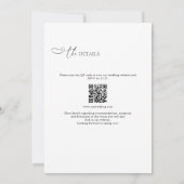 Moderne en minimalistische QR-code in één bruiloft Kaart (Achterkant)