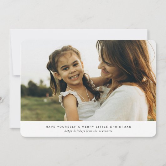 Moderne en minimalistische redactionele stijl 4 fo feestdagenkaart (Voorkant)