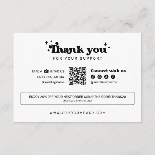 Moderne en minimalistische Small Business-bedankka Bedankkaart (Voorkant)