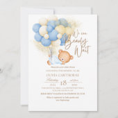 Moderne en minimalistische Teddy Bear Baby shower Kaart (Voorkant)
