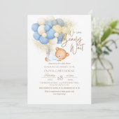 Moderne en minimalistische Teddy Bear Baby shower Kaart (Staand voorkant)