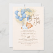 Moderne en minimalistische Teddy Bear Baby shower Kaart (Voorkant)