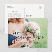 Moderne en minimalistische trouwfoto bedankt briefkaart (Voorkant / Achterkant)