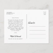 Moderne en minimalistische trouwfoto bedankt briefkaart (Achterkant)