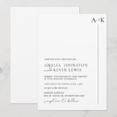 Moderne en minimalistische trouwuitnodiging voor t kaart (Voorkant / Achterkant)