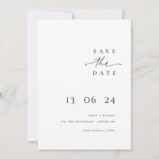 Moderne en minimalistische typografie bespaart de  kaart (Voorkant)