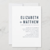 Moderne en minimalistische typografie bruiloft kaart (Voorkant)