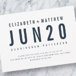 Moderne en minimalistische typografie bruiloft save the date<br><div class="desc">Bestaat uit eenvoudige en contrasterende sans serif typografie. Allemaal tegen een achtergrond van zuiver blauw. Deze elementen zijn eenvoudig,  onzinnig en modern. Dit is ontworpen door White Paper Birch Co. exclusief voor Zazzle. Hier te vinden op: http://www.zazzle.com/whitepaperbirch</div>