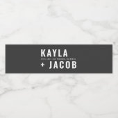 Moderne en minimalistische typografie bruiloft waterfles etiket (Enkel label)