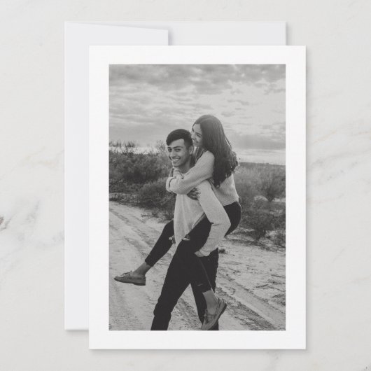 Moderne en minimalistische typografie save the dat kaart (Achterkant)