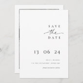 Moderne en minimalistische typografie save the dat kaart (Voorkant / Achterkant)