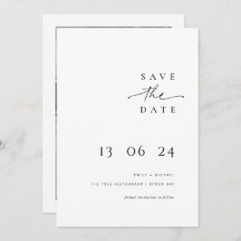 Moderne en minimalistische typografie save the dat kaart