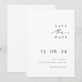 Moderne en minimalistische typografie save the dat kaart (Voorkant / Achterkant)