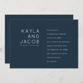 Moderne en minimalistische typografie-weddenschap kaart (Voorkant / Achterkant)