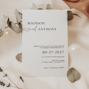 Moderne en minimalistische typografie-weddenschap kaart
