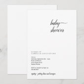 Moderne en minimalistische uitnodiging tot Baby sh (Voorkant / Achterkant)
