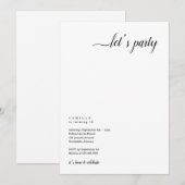 Moderne en minimalistische Uitnodiging van de Part (Voorkant / Achterkant)