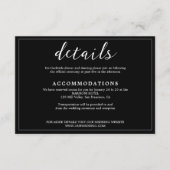 Moderne en minimalistische zwart-wit bruiloft informatiekaartje (Voorkant)